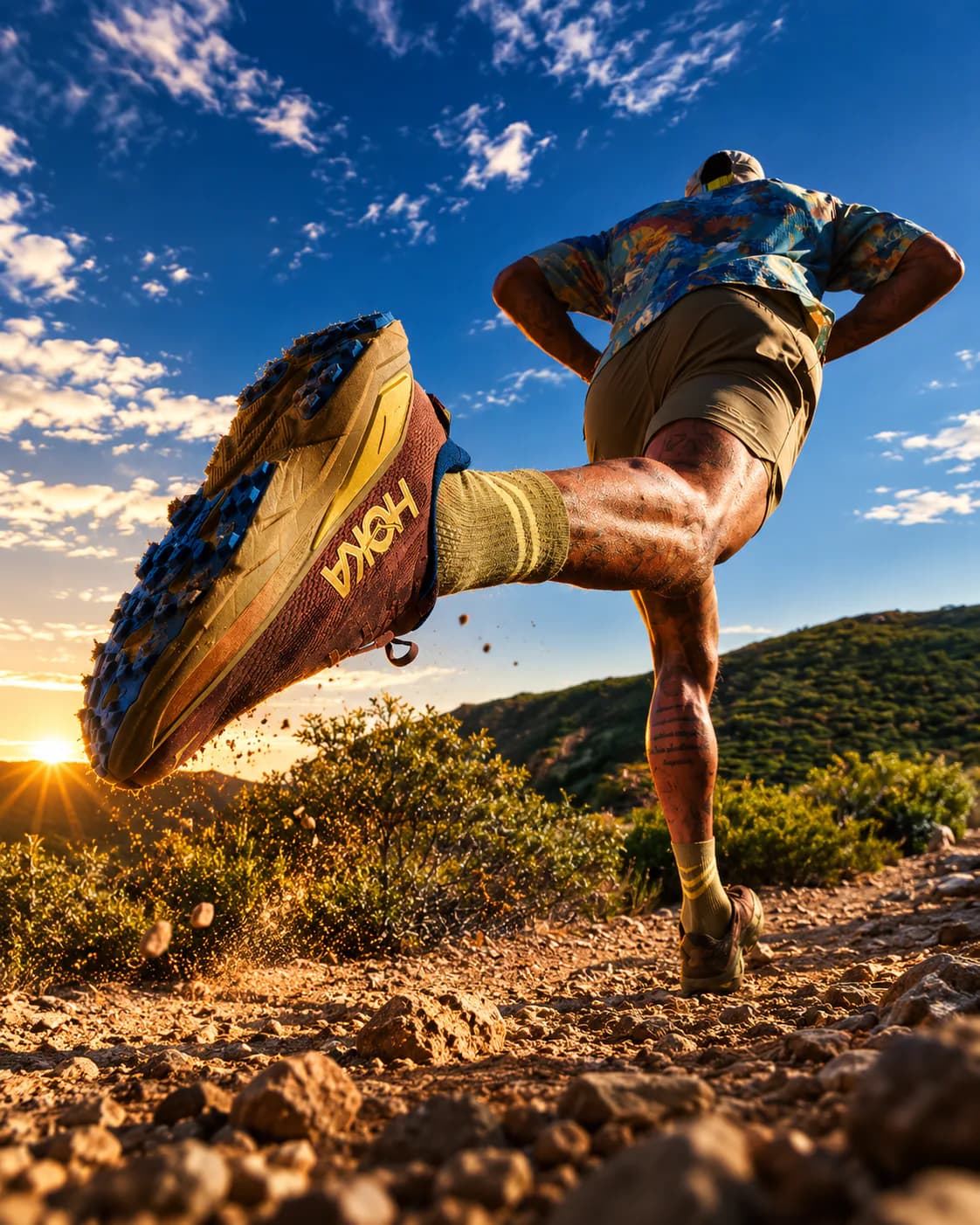 Coureur de trail sur un sentier